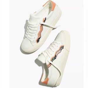 Madewell Sidewalk Sneakers snake embossed leather wave edition